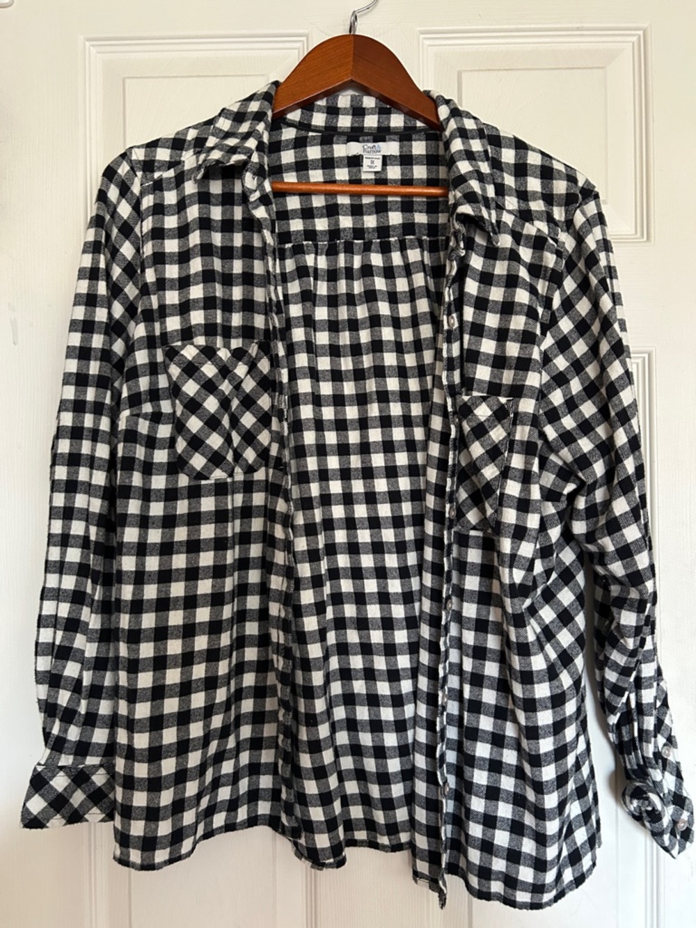 croft & barrow Black and White Plaid Button-Down Shirt